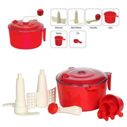 buy villa Plastic 3 in 1 Chop & Churn Manual Automatic Atta Roti Dough Maker with Measuring Cups for Home and Kitchen - Multicolor (Atta Maker) image 4