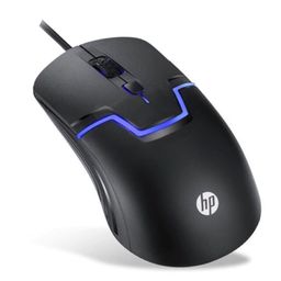 HP M100 USB Wired Gaming Optical Mouse with LED Backlight and Adjustable 1000/1600 DPI Settings, 3 Buttons and Press Life Up to 5 Million Clicks, 1 Year Warranty (3DR60PA, Black) image 1