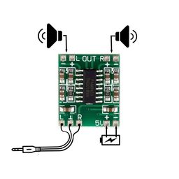 ICSTORE PAM8403 PAM 8403 DIY 5V Audio/Sound 3W/3watt Mini Amplifier Module/kit Board for 4/8 Ohm Speaker Subwoofer/woofer, Hifi Dual/2 Channel Stereo Digital Power audio player adapter - Pack of 2 image 4
