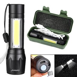 sakexa SAKEXA™ Havy Duty USB Rechargeabale Long Range LED Torch Light with 3 Different Mode Zooming Torch with Emergency Flash and Desk Mode Table lamp with Gift Box and Key Chain dori image 5