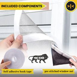 generic Ganpati Fiberglass Mesh Mosquito Net Pre Stitched With Fastener Tape On All Four Borders Window Mosquito Net, 120 Gsm Fiberglass Insect Net (2 X 3 Feet) - White image 3