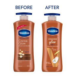 Vaseline Cocoa Glow Serum In Lotion, 600 ml | 100% Pure Cocoa & Shea Butter for Glowing & Soft Skin image 3