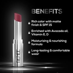 RENEE Matte Lock Lipstick - Pop, Moisturizing, Long Lasting & Weightless Formula, Intense Color Pay Off with Ultra-Matte Finish, Enriched with Avocado oil, Vitamin E, D & Beta-Carotene, 3.5 Gm image 3