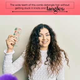 FOLELLO - Professional Detangling Wide Teeth Hair Comb for Women & Men - Ergonomic Rounded Corners Shampoo Comb for Curly and Wavy Hair - Comfortable & Lightweight Comb image 5