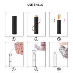 sichumaria 8 ml Gradient Blue Mini Travel Perfume Refillable Bottle Spray Empty Atomizer with Perfume Extractor Pump,Funnel (Gradient Black) image 4