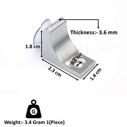 RAB Glass Shelf Button Metal L Button Glass Shelf Bracket Pack of 10 Pieces (Code:- Mukesh Button Metal 2No Single Screw.) image 4