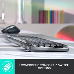Logitech MX Mechanical Wireless Illuminated Performance Keyboard with Free Adobe Subscription, Linear Switches, Backlit Keys, Bluetooth, USB-C image 3