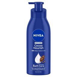 NIVEA Cocoa Nourish 400ml Body Lotion with Deep Moisture Serum| 48 H Moisturization | With Cocoa Butter & Coconut Oil | Non Greasy & Healthy Looking Skin |For Very Dry Skin image 1