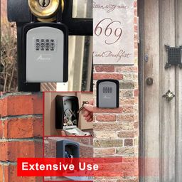 abra fox Key Lock Box, Combination Lockbox with Code for House Key Storage, Combo Door Locker image 2