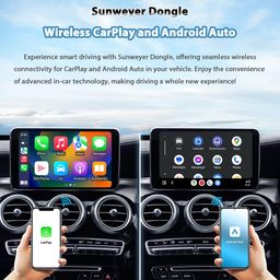 Sunweyer 2025 Latest Wireless CarPlay & Android Auto Adapter 2 in 1 Auto Connect Box, Supports Online Updates Wired to Wireless for Cars from 2015 & iPhone iOS 10+ image 2