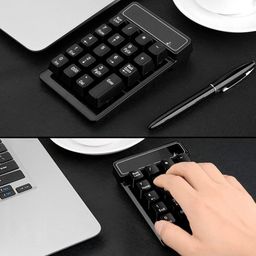 Walmeck 2.4Ghz Wireless Numeric Keypad Mechanical Feel Number Pad Keyboard 19 Keys w/USB Receiver Water-Proof for Laptop Desktop PC Notebook Black image 4