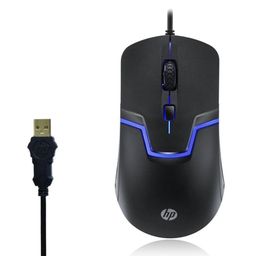 HP M100 USB Wired Gaming Optical Mouse with LED Backlight and Adjustable 1000/1600 DPI Settings, 3 Buttons and Press Life Up to 5 Million Clicks, 1 Year Warranty (3DR60PA, Black) image 2