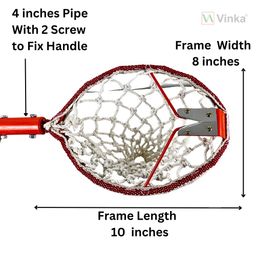 Vinka Lightweight Mango Harvester Picker | Mango Plucker | Metal Frame Cotton Net | No Plastic or Nylon Contamination | Capacity 4-5 Kg | 2 Sharp Replaceable Blades | Pole Seperate image 5