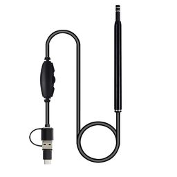 microware Ear Otoscope, 3 in 1 Ear Endoscope, USB Digital Ear Camera Ear Wax Removal Tool with Waterproof Camera with 6 Adjustable LED Lights for Android Phone Window Mac PC with Ear Pick Cleaning Kit image 1