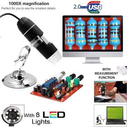 RuhZa USB Digital Microscope 50Xto 1600X,8 LED Magnification Microscope Magnifier with Metal Stand Compatible with Android and Smartphone Handheld USB Microscope/Dermascope/Endoscope(RT-USBMICROSCOPE) image 2