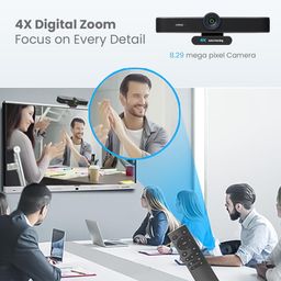 Cornea All in one 4K UHD AI Webcam 4X Digital Zoom,118°Ultra-Large Viewing Angle and Non-Distortion Lens with Auto framing,Noise Cancelling Microphones Portable Webcam for Video Conferencing image 5