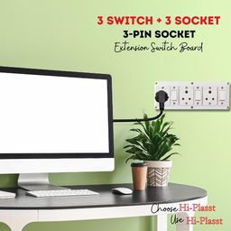 Cordnet Premium Extension BoardWIth White Three Socket Three Swicth 20 Meter Long Wire image 2