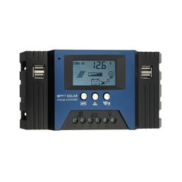 GAOBI 100A Mppt Solar Charge Controller 12/24V Auto Focus Solar Panel Controller Lit Regulator With 4 Usb Output Adjustable Parameter L Display Timer Setting image 1