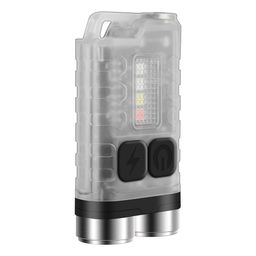 graboyy Mini Keychain Flashlights High Lumens, EDC Flashlight Rechargeable with Red UV Blue Light & Tail Magnet, 900 Lumens Led Pocket Small Powerful Flashlights for Camping, Emergencies,Everyday Carry, IP65 image 1