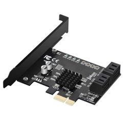 mzhou PCIE 2.0 X 1 to SATA 4 Port Adapter Card Marvell Chipset Without Raid for Ipfs Mining and Adding Sata 3.0 Devices image 1