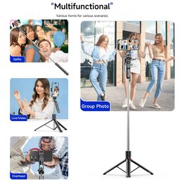 HOLD UP Super Long Selfie Stick Tripod, Extra-Long with Large Reinforced Tripod Stand Upto 67 inch/170 cm, Wireless Bluetooth Remote for YouTube Photo Video Tripod for Mobile Phone image 5