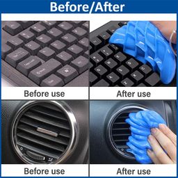 LAZI (Blue Pack 3) Multipurpose Keyboard PC Dust Cleaning Cleaner Slime Gel Jelly Putty Kit Magic Universal Super Clean Gel for Keyboard Laptop Car Accessories Electronic Product per Container 200gm image 5