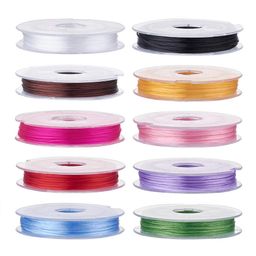deziine Deziine� 10 Rolls Mixed Color Crystal Elastic Cord Strong Stretchy Beading Thread String 0.8mm image 1
