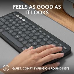 Logitech Pebble Keys 2 K380s, Multi-Device Bluetooth Wireless Keyboard with Customisable Shortcuts, Slim and Portable, Easy-Switch for Windows, macOS, iPadOS, Android, Chrome OS - Tonal Graphite image 5