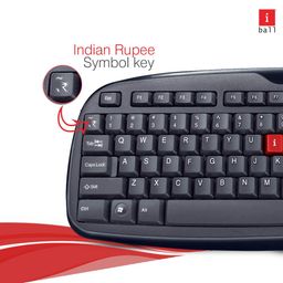 iBall Winner USB V2.0 Keyboard soft feel keys, Wired Keyboard, Water Resistant - Durabale - Black image 4