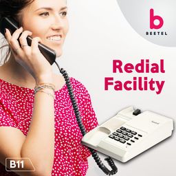 Beetel B11 Corded Landline Phone, Ringer Volume Control, LED Ring Indication, Wall/Desk Mountable, Classic Design, Clear Call Quality, Mute/Pause/Flash/Redial Function (Made in India)(Warm Grey)(B11) image 3