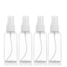 flora Plastic Empty Refillable Fine Quality Multipurpose Mist Spray Bottle - Set of 4Pcs (100 ml,Transparent) image 1