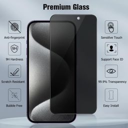 opentech OpenTech® Privacy Tempered Glass Screen Protector Compatible for iPhone 16 Pro Max (6.9 Inches) with Edge to Edge Coverage and Easy Installation kit image 2