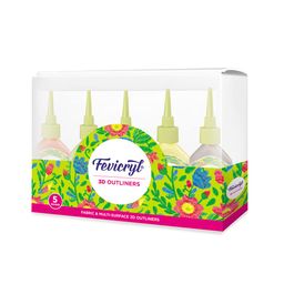 Fevicryl 3D Outliners Regular Kit 20ml x 5 | Fabric and Multi-Surface 3D Outliners Assorted Pack, Multi Colour | DIY Art & Craft | Ideal for Artists, Gifting image 1