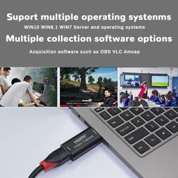 vixlw Audio Video Capture Card with USB Extension Cable，Input 4K@60FPS, Output 1080P@60FPS ， HDMI to USB Capture Card for Broadcast Live and Record with DSLR, Camcorder, or Action Camera（Coffee） image 4