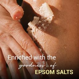sereko Clarifying Gentle Exfoliation Body Scrub made with Fine textured Bath salts, Psycodermatology Formula, Vitamin C and Epsom salts, Skin Brightening Formula & Removes Dead Skin. 100g image 2