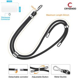 CRYSENDO Universal Cell Phone Lanyard Basic Case With Adjustable Strap | Comfortable Phone Strap For Smartphones | Multipurpose String For Badge, Key & More (Transparent - 1Pc) image 3
