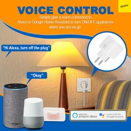 Karomouj Wi-Fi Smart Plug with Google Assistant, Alexa & Voice Control Smart Home Outlet, Wi-Fi Socket for Office and Home (White, Pack of 1) image 5