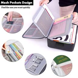 Gokich Document Organizer Bag Multilayer Travel File Organiser Document Storage Bag with Lock & Zipper, Certificates & Document Safe Pouch Bag for Home Office Travel (Multicolour, 1 Pcs) image 2