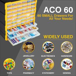 alkon Plastic 60 Drawers Component Organisers [Aco60] With Multiple Drawers For Small Parts Storage (60 Drawers) image 4