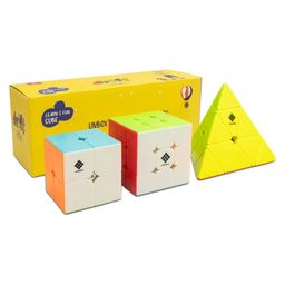 Cubelelo Drift 2x2, 3x3 & Pyraminx Cube Combo (Stickerless) | Ideal for Kids Above 3 4 5 6 Years Old Boys Girls | 3 in 1 Speedcube Gift Set | High Speed Puzzle 3x3x3 2x2x2 Pyramid Triangle image 4