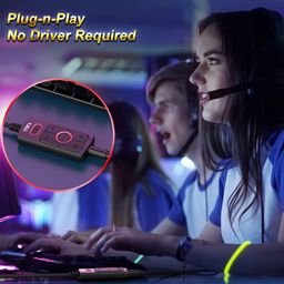 [Upgrade] 1Mii USB Sound Card USB to 3.5mm Jack Audio Adapter - Virtual 7.1 Surround Sound - Works for PS4/PC/MAC/Stereo Headsets, External Sound Card No Drivers Needed Plug and Play image 5