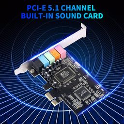 homgee PCI-E Sound Card CMI8738 5.1 Channel PCI-E Desktop Computer Sound Card Support 6-Channel Stereo Surround Output o Sound Card image 2