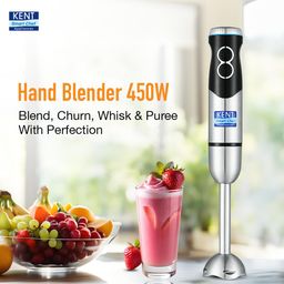 KENT SS Hand Blender 450W | Variable Speed Control | Turbo Switch For Fast Blending | Detachable Shaft For Easy Cleaning | Hot & Cold Blending | Low Noise Dc Motor - Stainless Steel, 450 Watts, Silver image 2