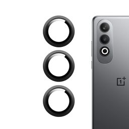 Amazon Brand - Solimo Camera Glass Lens Protector Ring for OnePlus Nord CE 4 Case Friendly with Edge to Edge Coverage and Easy Installation (Black) image 1