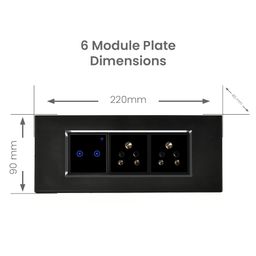 L&G 6 Modular WiFi Smart Touch Switch, 16amp WiFi Smart Switch Board | Smart Switch for AC, Geyser (Compatible with Alexa, Compatible With OK Google & SIRI Shortcut) (Size: 6M- 220 x 90 x 45 mm) image 3
