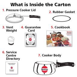 Hawkins 1.5 Litre Contura Pressure Cooker, Handi Inner Lid Baby Cooker, Silver (HC15) image 5