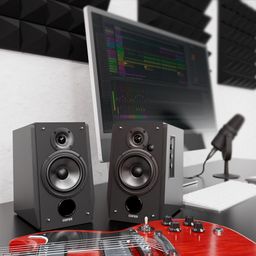 Edifier R1700BT Bluetooth Bookshelf Speakers (Black) - Active Near-Field Studio Monitors - Powered Speakers 2.0 Setup Wooden Enclosure - 66w RMS image 2