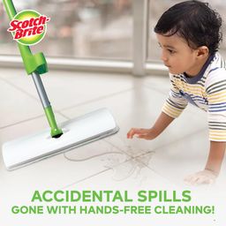 Scotch-Brite Hands-Free Microfiber Flat mop (with 1 Extra Refill) and in-Built Easy Squeeze Mechanism, Plastic image 3