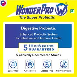 Wonderpro Probiotics Supplement 5 Billion CFU (Pack of 1), Gut Health Supplements with Probiotic | Good for Digestion, Reduce Bloating l No Gluten & No lactose | Sugarfree 30 Sachet (1gm Each Sachet) image 4