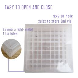 Arcsol Translucent Polypropylene 100 Place Microcentrifuge Tube Cryogenic Storage Box with Natural Lid for 0.5, 1.5 and 2.0mL Microcentrifuge Tubes (Pack of 1) image 2